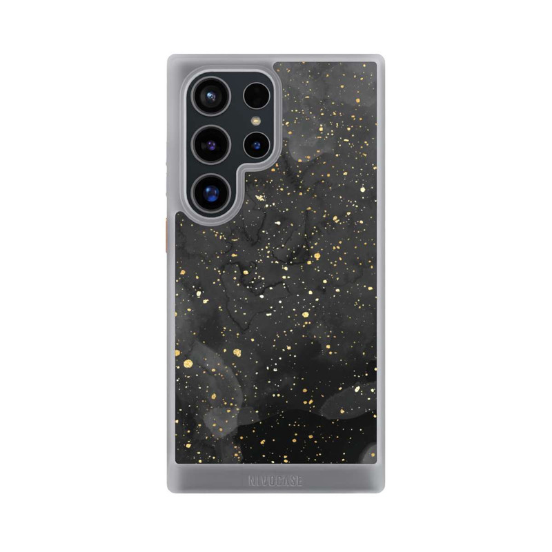 Galaxy S24 Ultra NIVOcore Glitzernder Marmor-Schwarz-Gold-Look