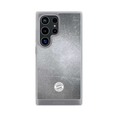 Samsung Galaxy S24 Ultra NIVOcore Klassisches FCB Logo Klein - Weiß auf Metalllook