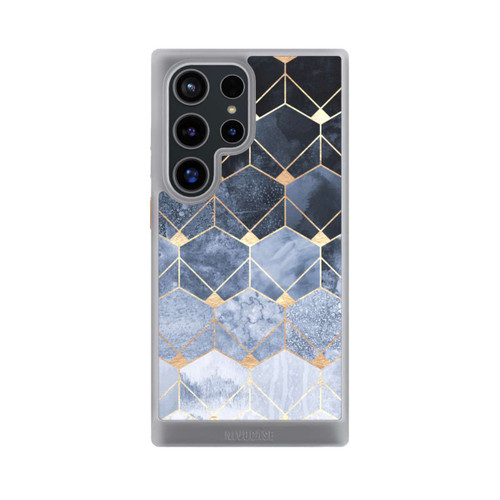 Samsung Galaxy S24 Ultra NIVOcore Blaue Sechsecke und Diamanten Golddruck