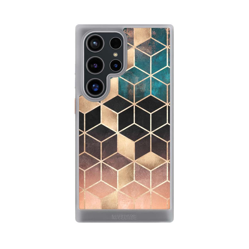 Galaxy S24 Ultra NIVOcore Cubes de rêve imprimé doré