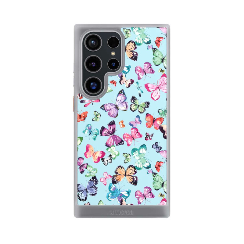 Galaxy S24 Ultra NIVOcore Schmetterlinge rosa orange blau