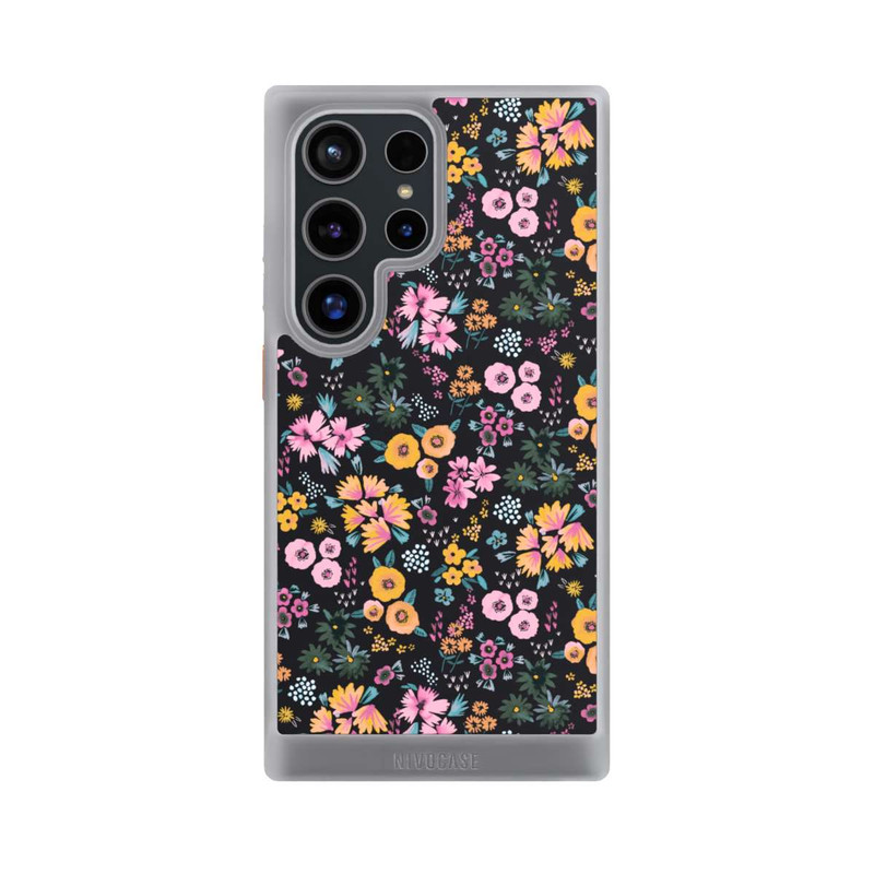 Galaxy S24 Ultra NIVOcore Kleine bunte Blumen Schwarz 2