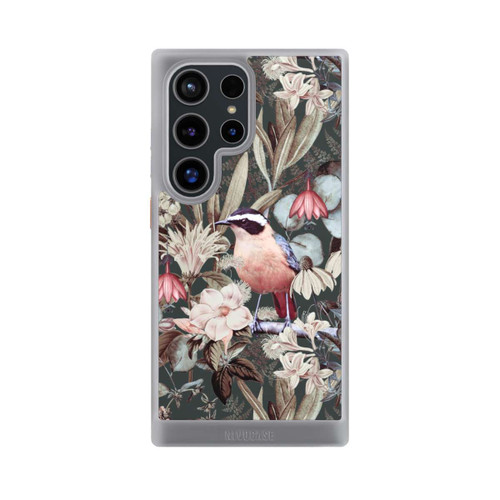 Samsung Galaxy S24 Ultra NIVOcore Oiseau orange à motif de fleurs vintage