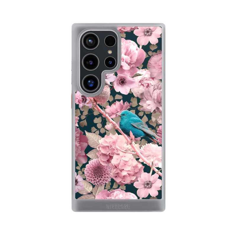 Galaxy S24 Ultra NIVOcore Sparrows in Pink Flower Pattern