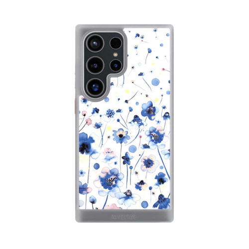 Samsung Galaxy S24 Ultra NIVOcore Aquarelltinte blaue Blumen
