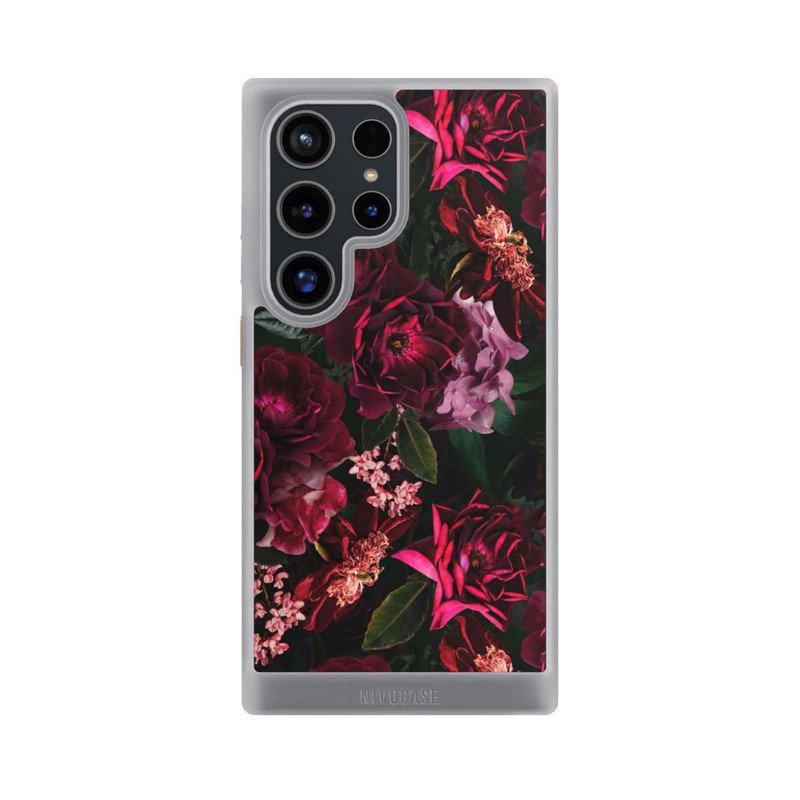 Galaxy S24 Ultra NIVOcore Fleurs rouge foncé et roses