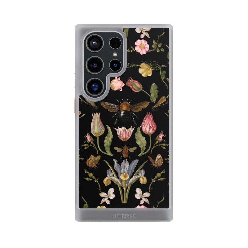 Galaxy S24 Ultra NIVOcore Wildblumen und Biene Schwarz