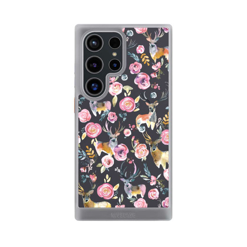 Samsung Galaxy S24 Ultra NIVOcore Hirsche und Blumen Anthrazit
