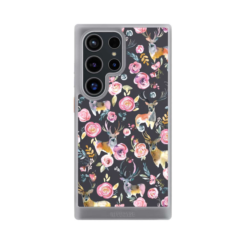 Galaxy S24 Ultra NIVOcore Cerfs et fleurs Anthracite