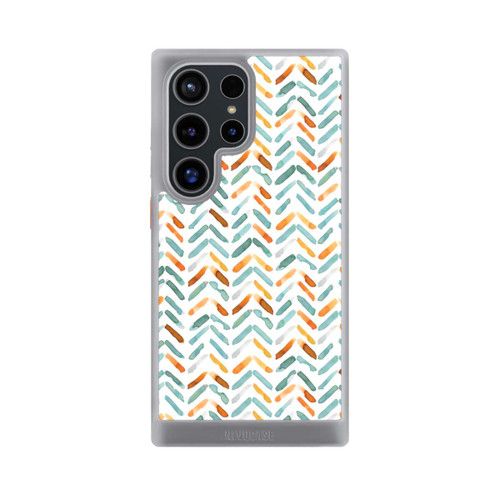 Samsung Galaxy S24 Ultra NIVOcore Elegantes Herbstchevron Blau Orange