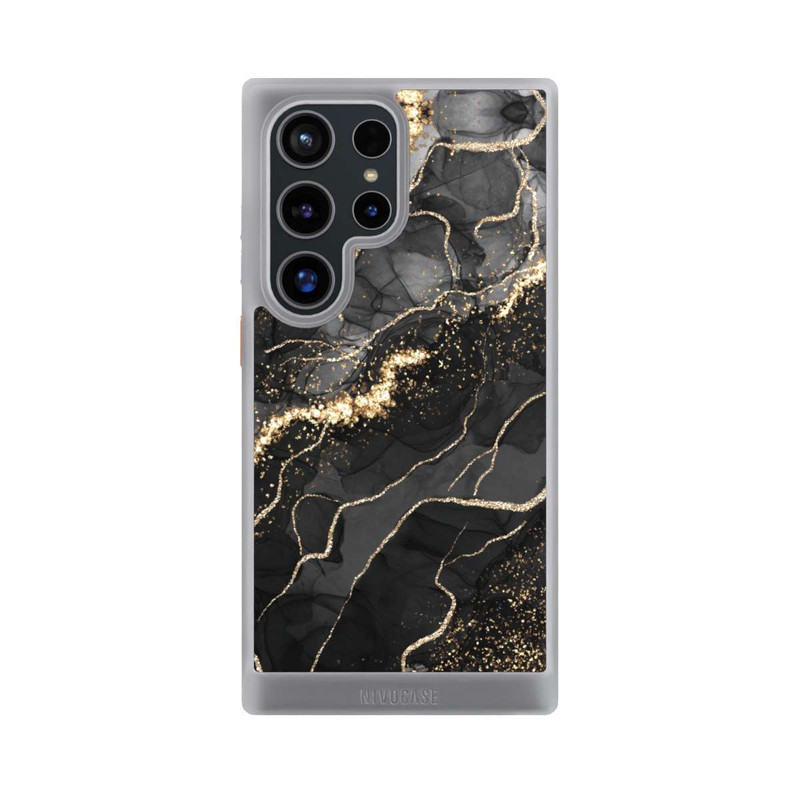 Galaxy S24 Ultra NIVOcore Dunkler Marmor Wirbel Goldoptik