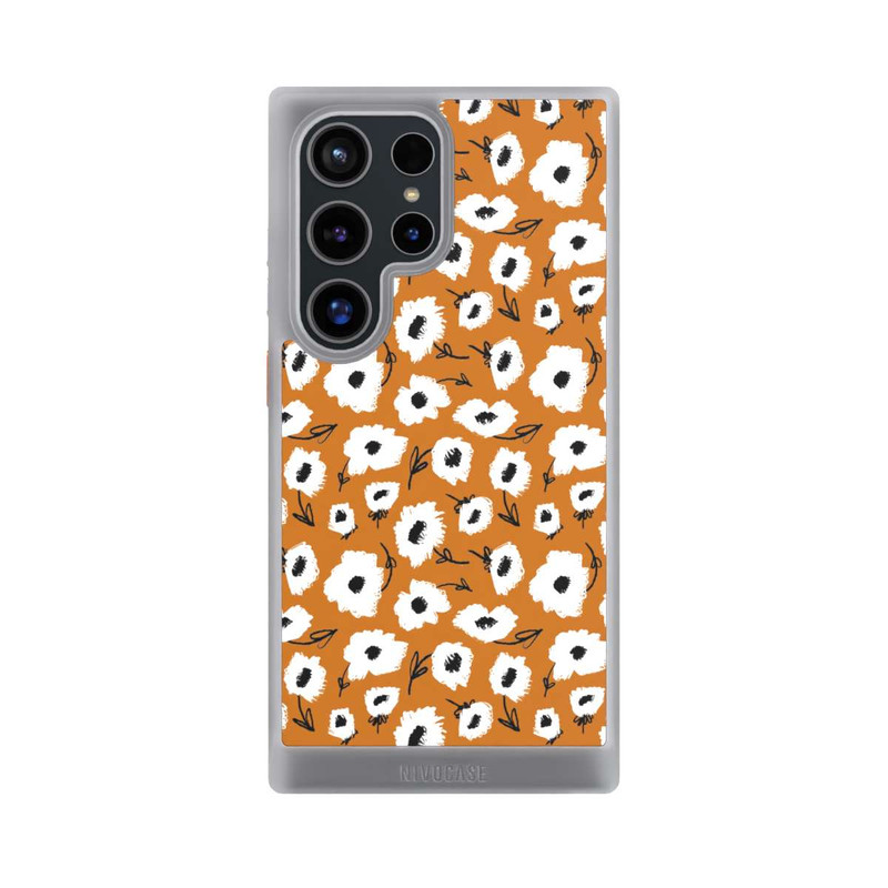 Galaxy S24 Ultra NIVOcore Blumenmuster Ocker
