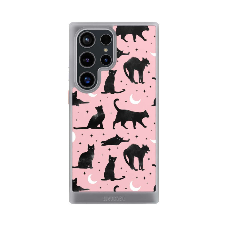 Galaxy S24 Ultra NIVOcore Lune & Chats Fond Rose