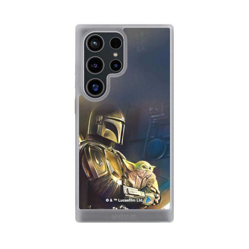 Galaxy S24 Ultra NIVOcore Mandaloriens et Grogu à l'intérieur du vaisseau
