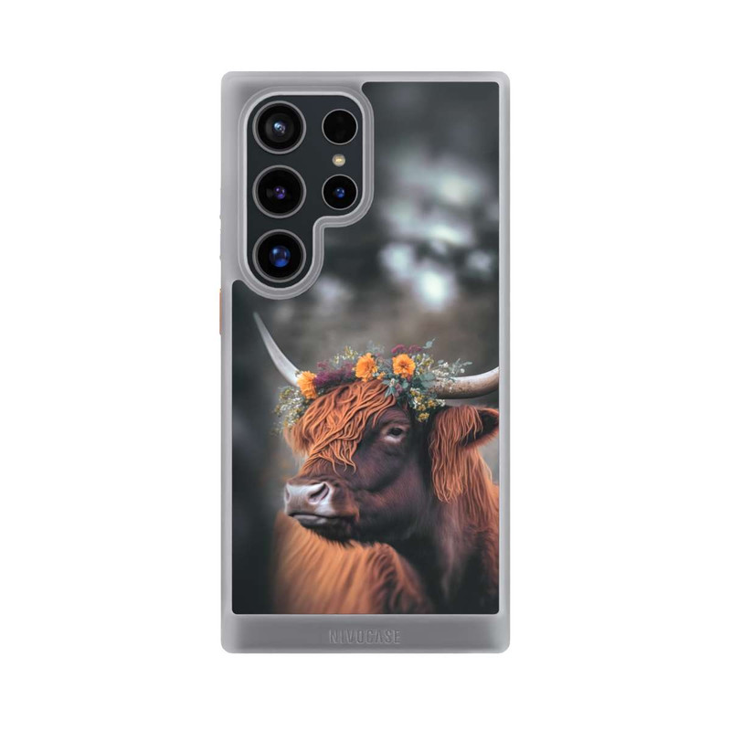 Galaxy S24 Ultra NIVOcore Highland Cow With Flowers with AI
