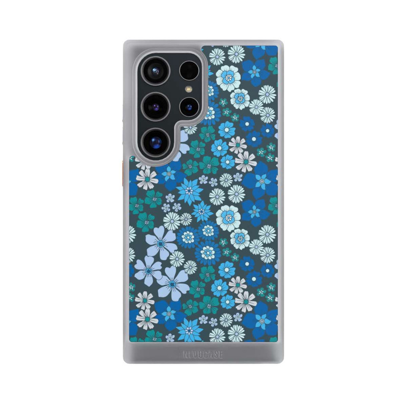 Galaxy S24 Ultra NIVOcore Fleurs bleues DeinDesign