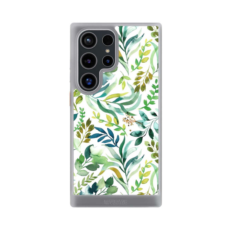 Galaxy S24 Ultra NIVOcore Aquarelle Palmes Feuilles Botanique Vert