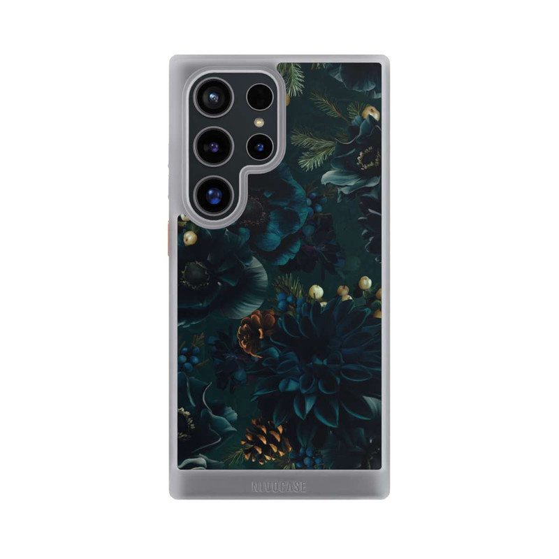Galaxy S24 Ultra NIVOcore Blumenmuster Grün und Blau