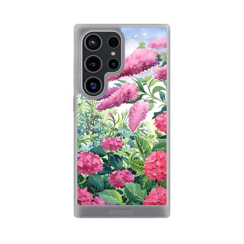 Galaxy S24 Ultra NIVOcore Garden Hydrangeas and Buddleia by Christopher Ryland