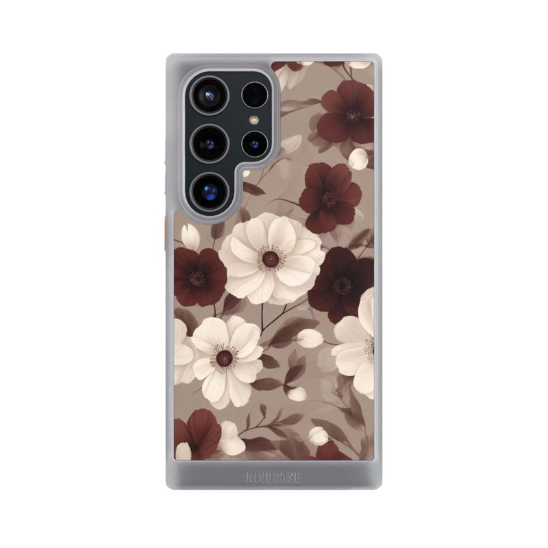 Galaxy S24 Ultra NIVOcore Bordeaux Und Creme Blumen mit KI
