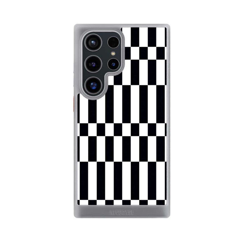 Galaxy S24 Ultra NIVOcore Checked Abstract Bold Black and White Color Block