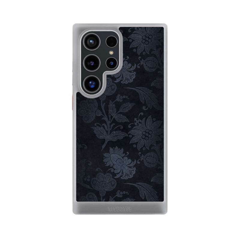 Galaxy S24 Ultra NIVOcore  Silberne Blumen auf Samt