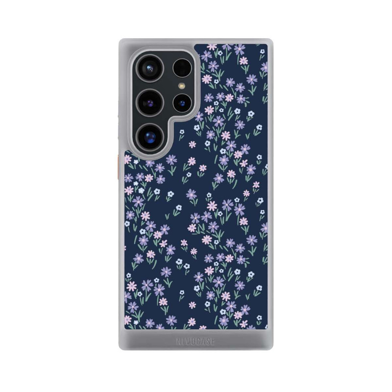 Galaxy S24 Ultra NIVOcore Thème Floral Bleu Foncé