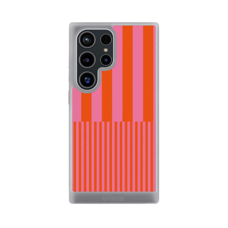 Galaxy S24 Ultra NIVOcore Striped Pattern Pink Red