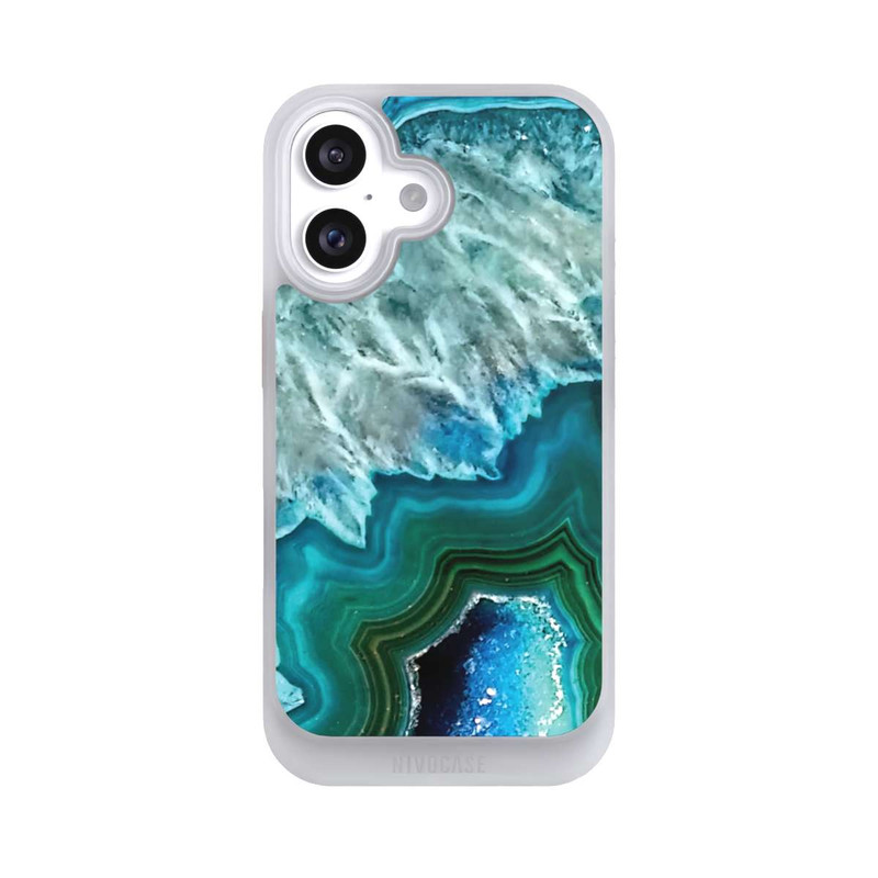 iPhone 16 NIVOcore Kristall Achat Grün