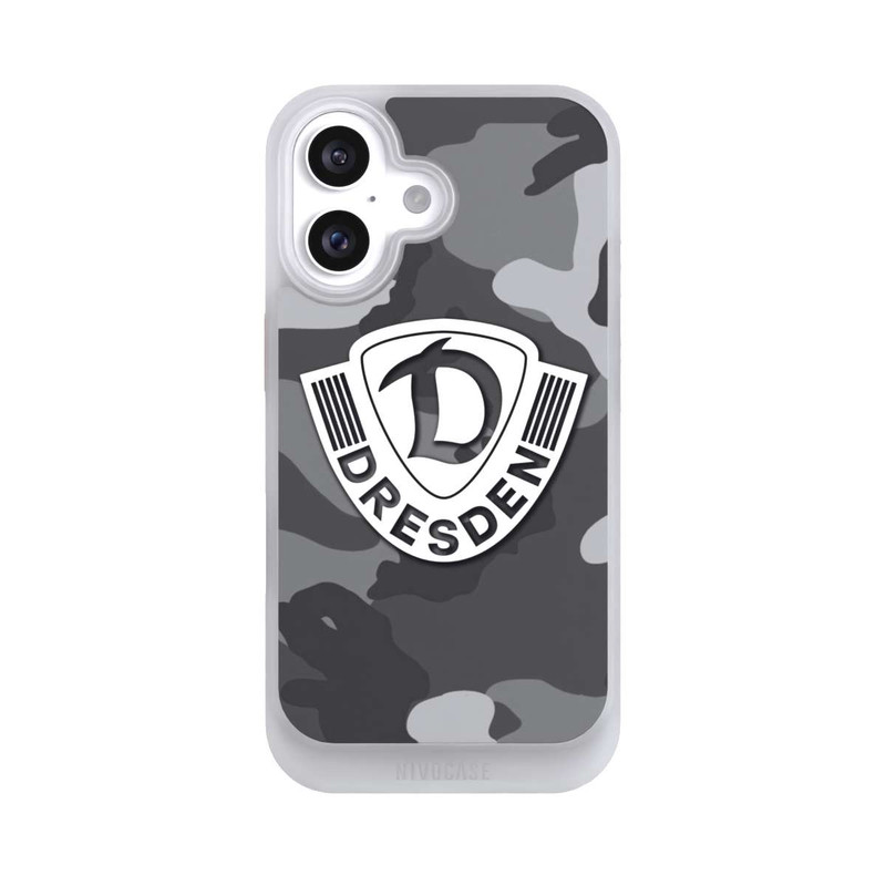 iPhone 16 NIVOcore Dresden Camouflage Grau - Dynamo Dresden
