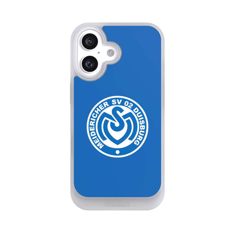 iPhone 16 NIVOcore MSV Logo auf Blau
