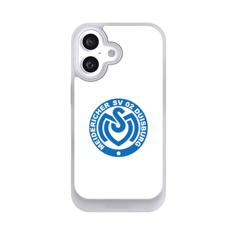 iPhone 16 NIVOcore MSV Logo auf Weiß