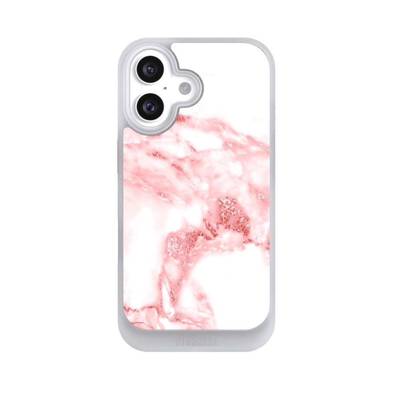 iPhone 16 NIVOcore Marbre Rose et Blanc
