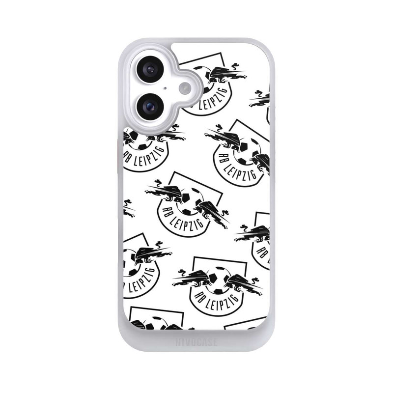 iPhone 16 NIVOcore Logos RB Leipzig Schwarz auf Weiß
