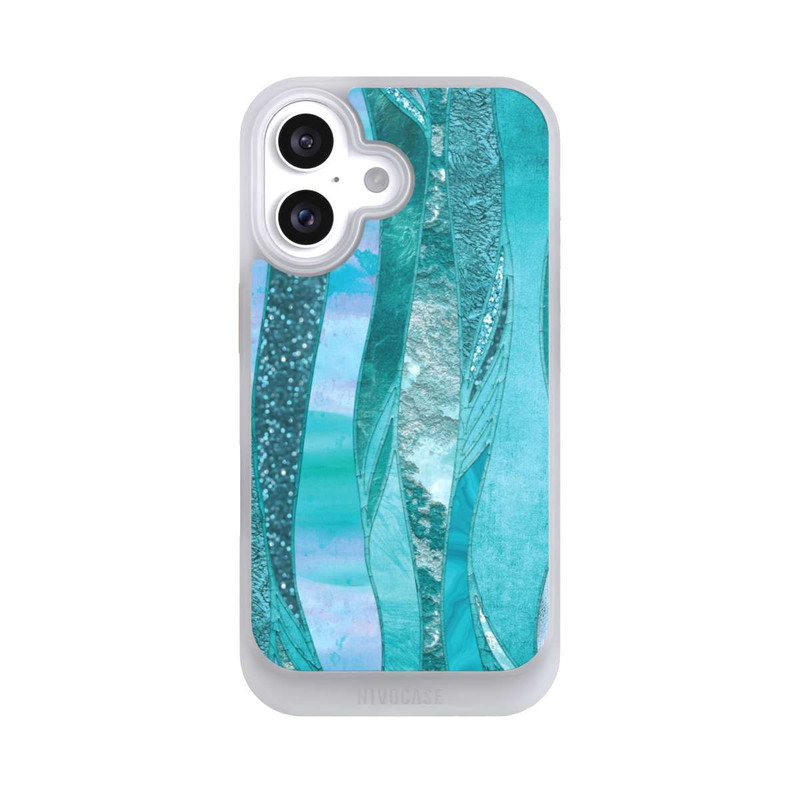 iPhone 16 NIVOcore glamouröser Glitzerlook blau