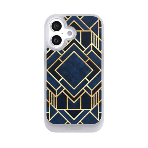 Apple iPhone 16 NIVOcore Kunst Deko Blau Golddruck
