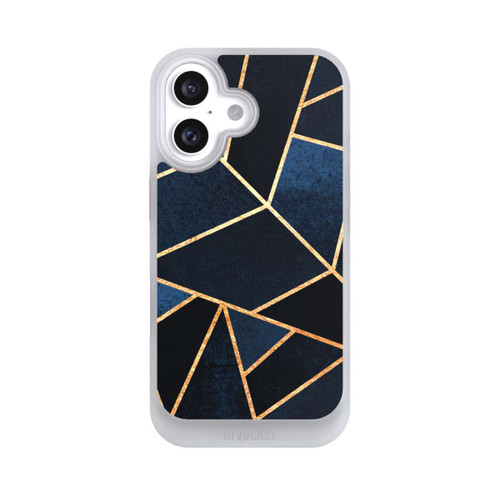 Apple iPhone 16 NIVOcore Navy Stein Golddruck