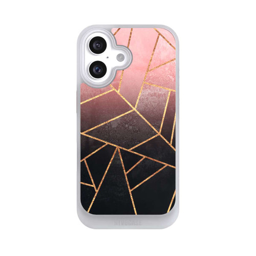 Apple iPhone 16 NIVOcore Pinker und Schwarzer Stein Gold Druck