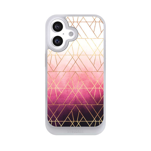 Apple iPhone 16 NIVOcore Triangles ombrés roses imprimé doré