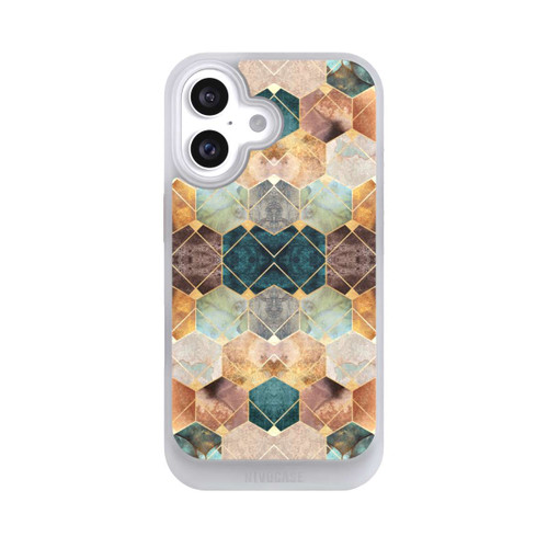 Apple iPhone 16 NIVOcore Naturfarbene Sechsecke und Diamanten