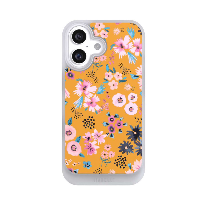 iPhone 16 NIVOcore Petites Fleurs Jaune Moutarde