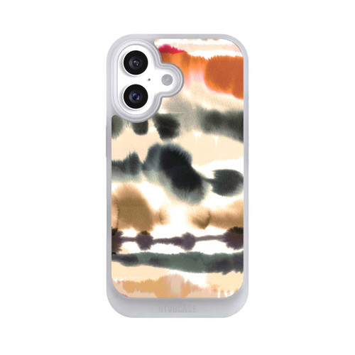 Apple iPhone 16 NIVOcore Weiche nautische Aquarelllinien Orange
