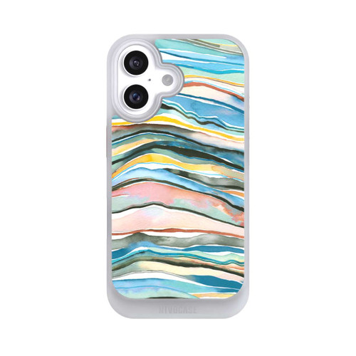 Apple iPhone 16 NIVOcore Achatschichten Aquarellblau