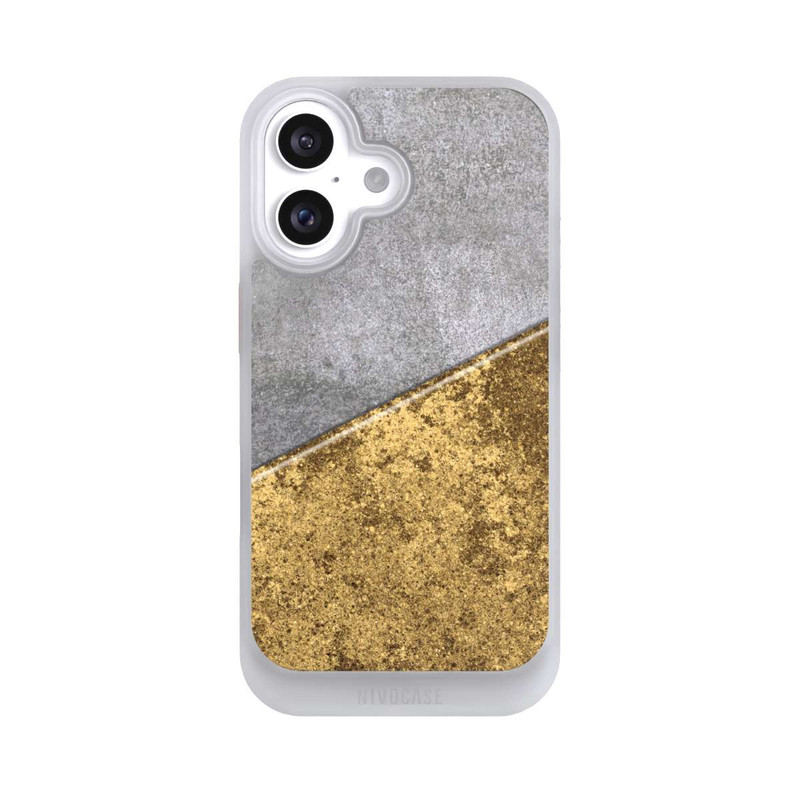 iPhone 16 NIVOcore Beton und Goldlook