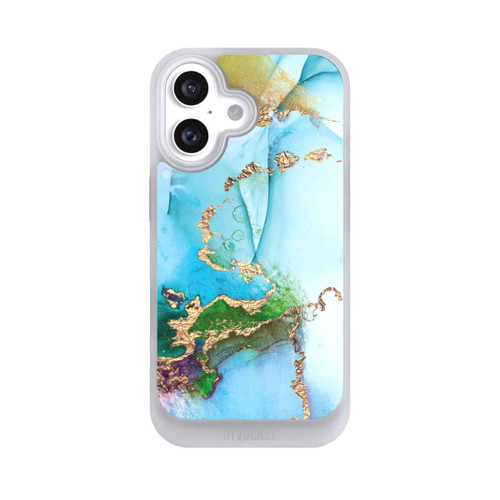 Apple iPhone 16 NIVOcore Bunter Marmor-Glitzer-Look