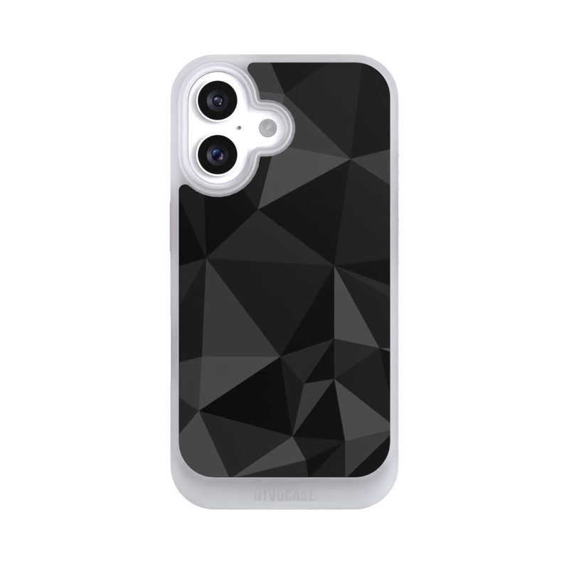 iPhone 16 NIVOcore Polygonmuster schwarz