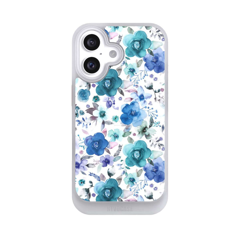 iPhone 16 NIVOcore Winter Floral Bouquets Blue