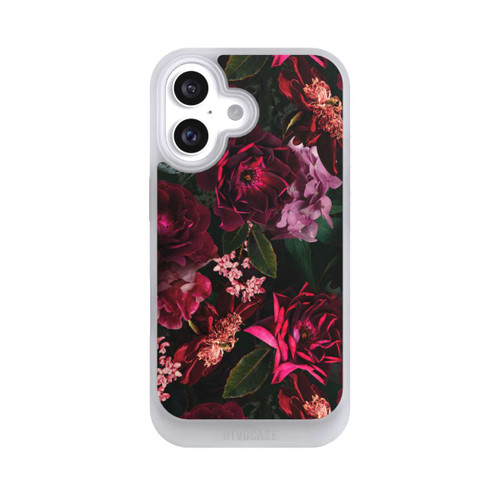Apple iPhone 16 NIVOcore Dunkle romantische Vintage Rosen und Pfingstrosen