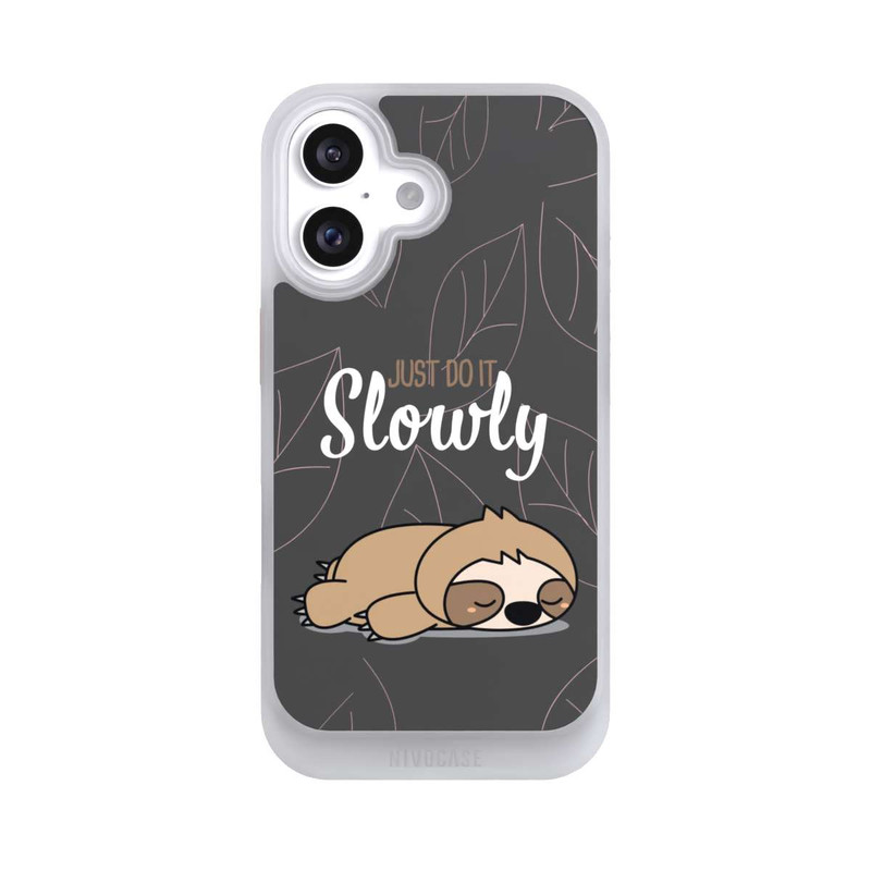 iPhone 16 NIVOcore Just Do It Slowly Sloth Grey