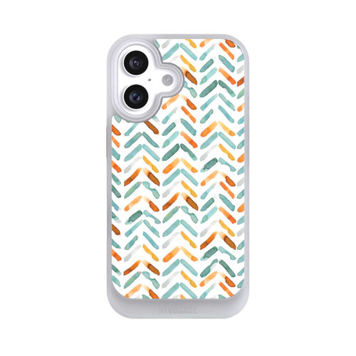 Apple iPhone 16 NIVOcore Elegantes Herbstchevron Blau Orange
